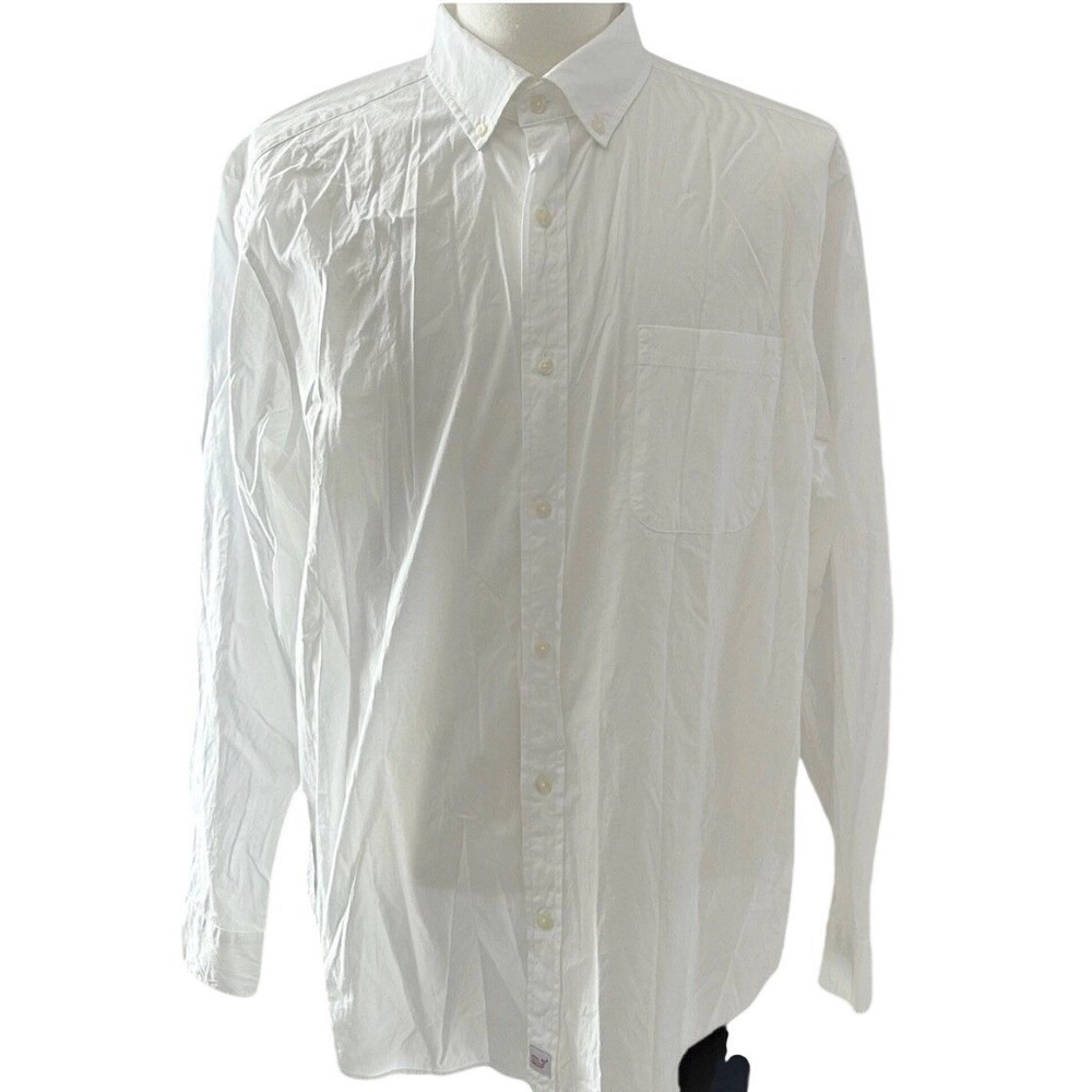 Vineyard Vines Murray Shirt Mens XL White Stretch Cotton Classic Fit Preppy‎